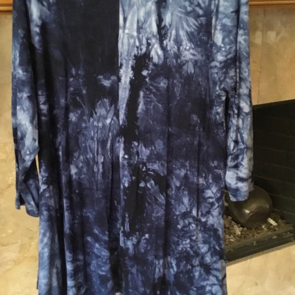 LARA Navy Tie-Dye Dress ~ Plus Beauty comfy top ~ plus size